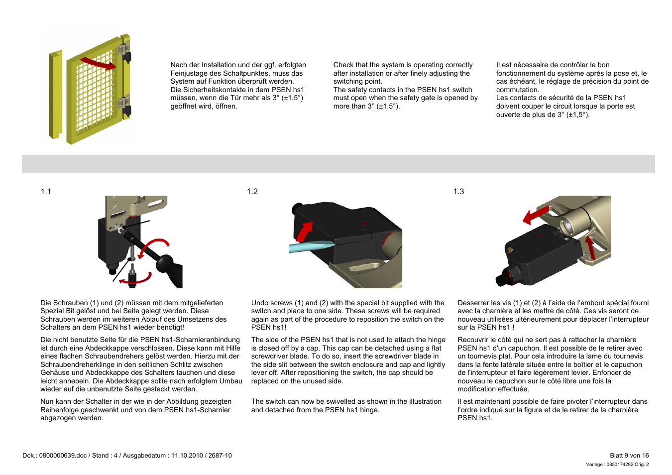 Pilz PSEN hs1.2p User Manual | Page 9 / 16