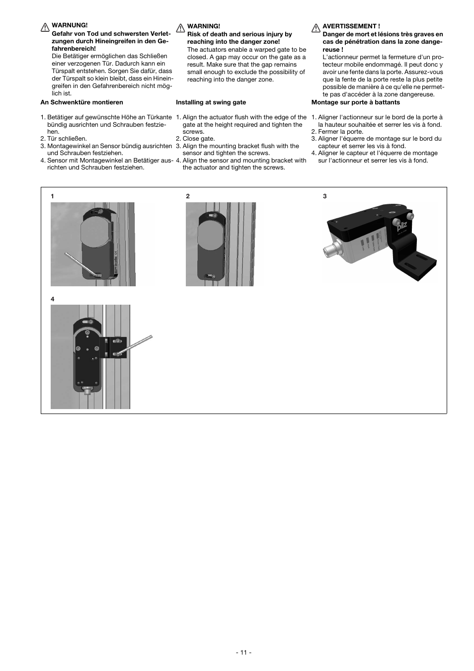 Pilz PSEN sl-0.5fm 1unit User Manual | Page 11 / 16