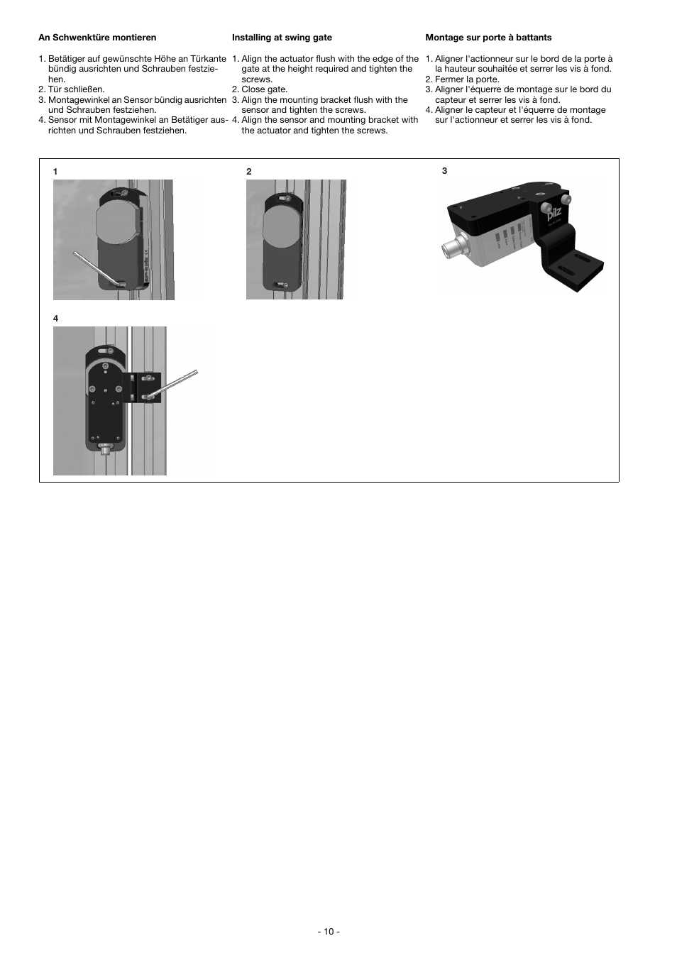 Pilz PSEN sl-0.5n 1.1 User Manual | Page 10 / 16