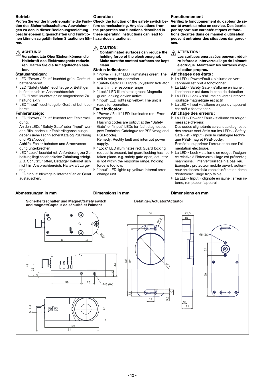 Pilz PSEN sl-0.5n 1.1 User Manual | Page 12 / 16