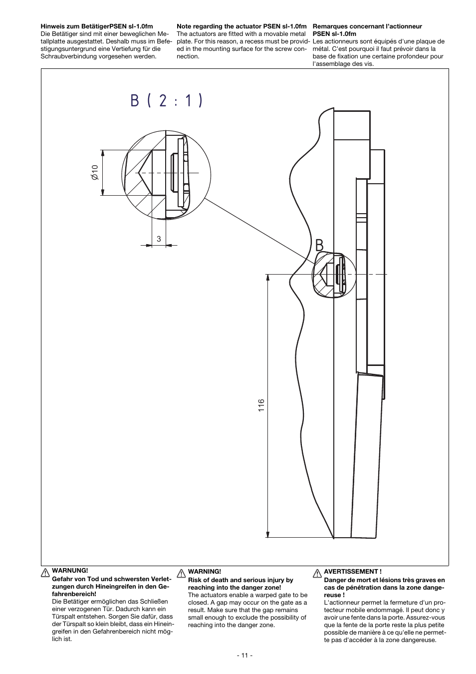 B ( 2 : 1 ) b | Pilz PSEN sl-1.0fm 1unit User Manual | Page 11 / 18