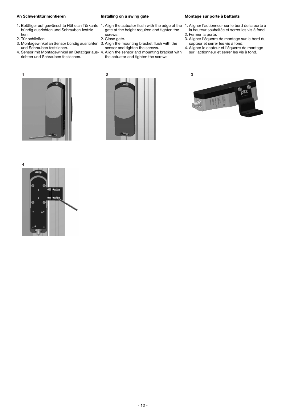 Pilz PSEN sl-1.0fm 1unit User Manual | Page 12 / 18