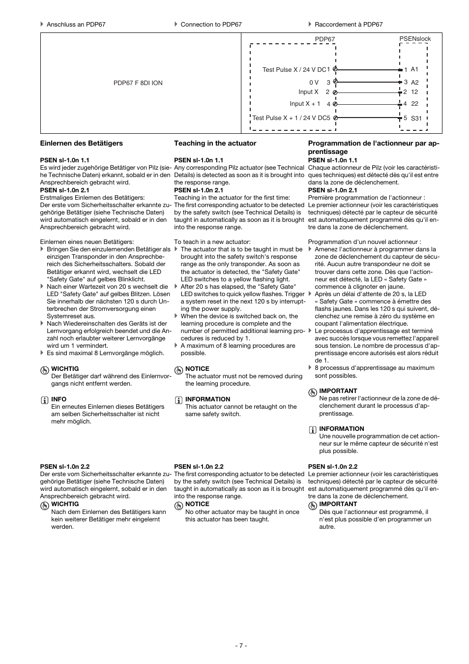 Pilz PSEN sl-1.0n 2.2 User Manual | Page 7 / 16