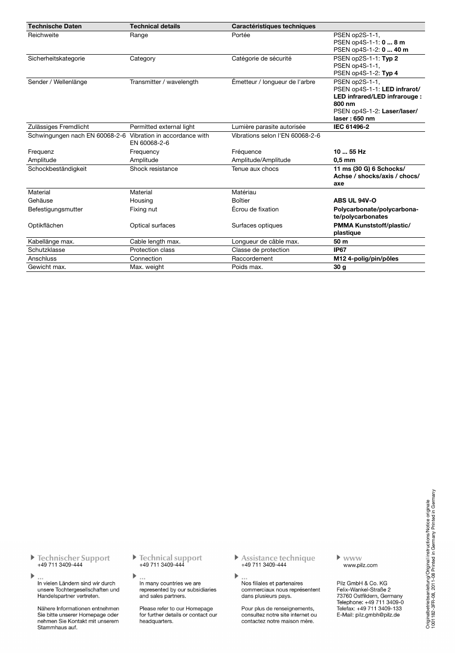 Pilz PSEN op4S-1-2 User Manual | Page 6 / 6