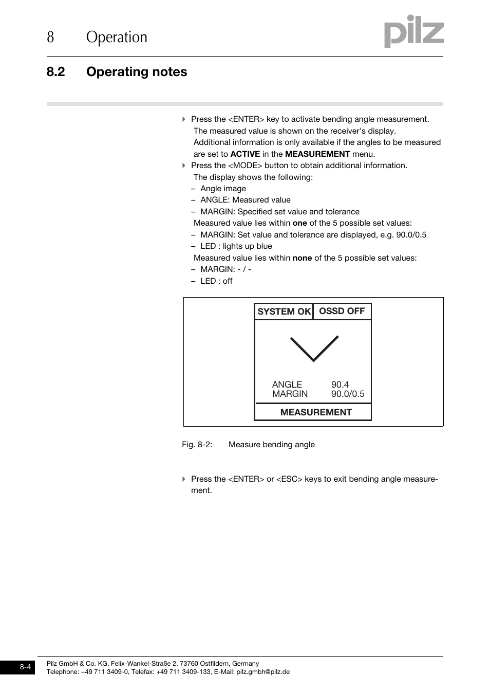 8operation | Pilz PSENvip RL D P User Manual | Page 118 / 157