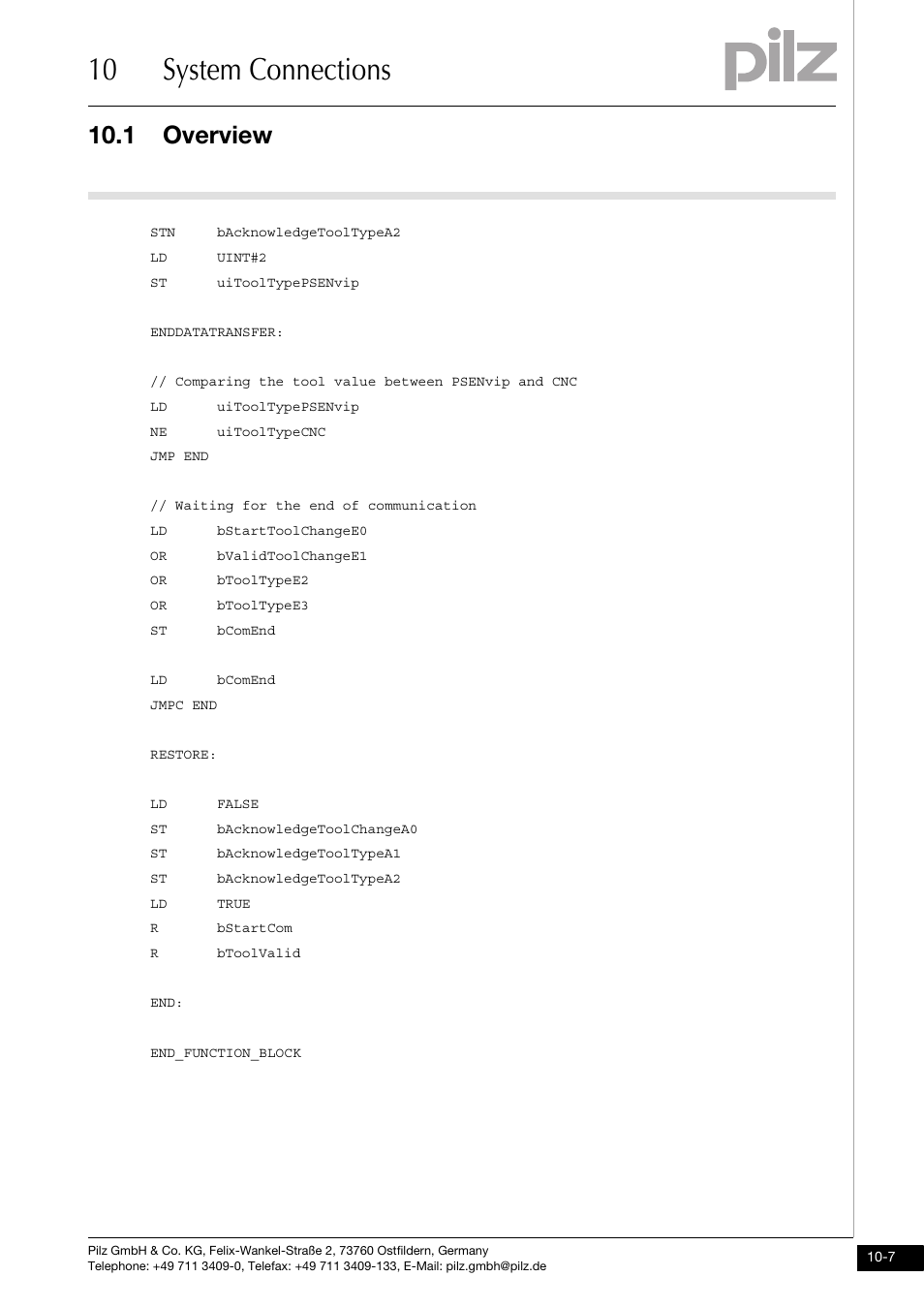 10 system connections, 1 overview | Pilz PSENvip RL D P User Manual | Page 137 / 157