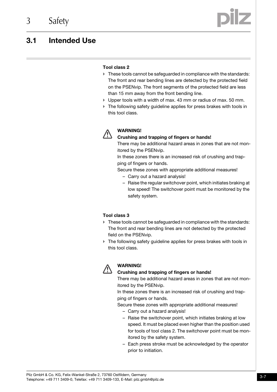 3safety, 1 intended use | Pilz PSENvip RL D P User Manual | Page 23 / 157