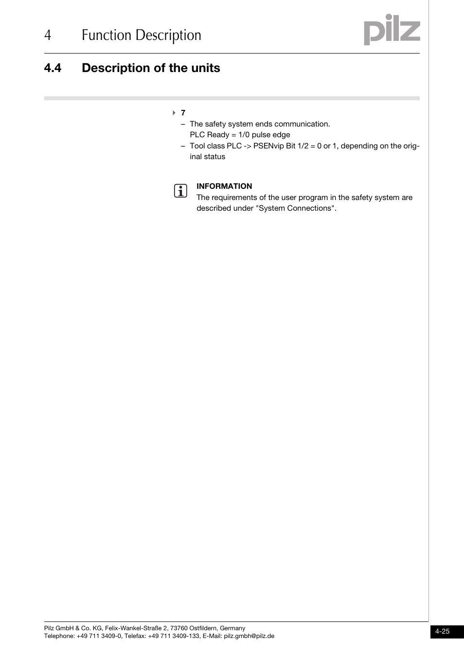 4function description, 4 description of the units | Pilz PSENvip RL D P User Manual | Page 53 / 157
