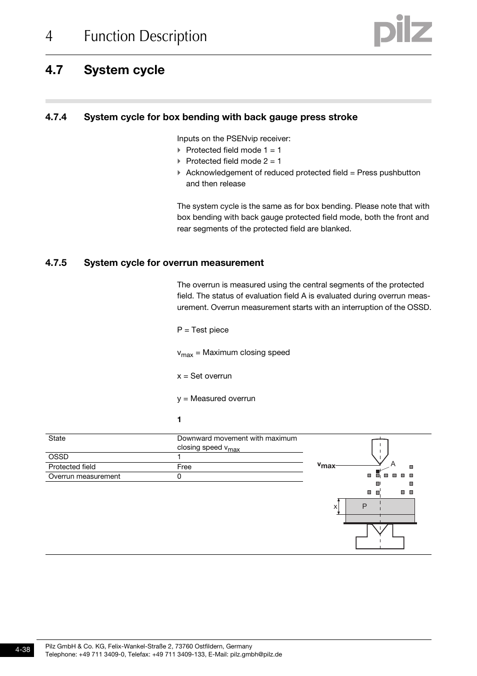 System cycle for overrun measurement, 4function description, 7 system cycle | 5 system cycle for overrun measurement | Pilz PSENvip RL D P User Manual | Page 66 / 157