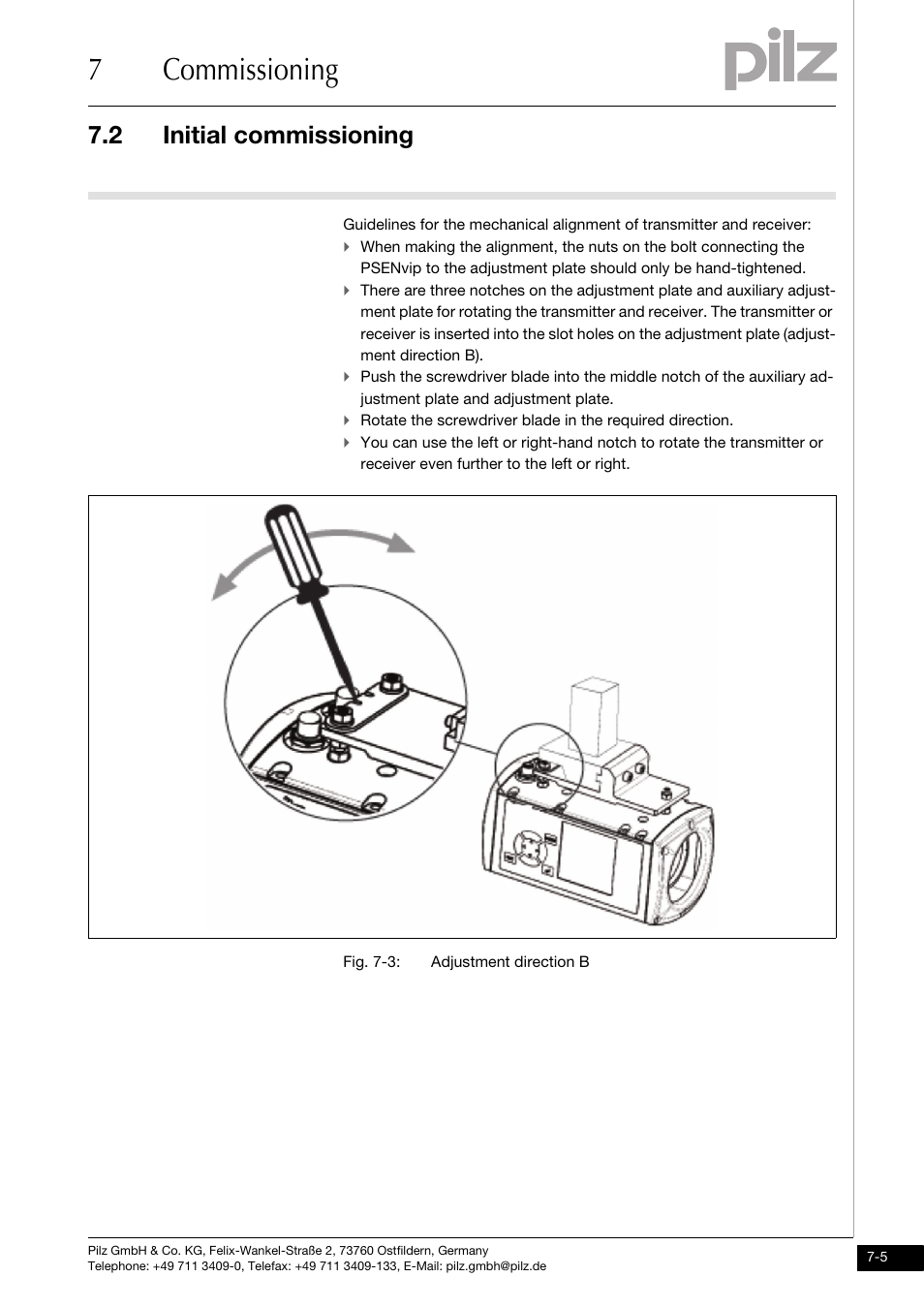 7commissioning, 2 initial commissioning | Pilz PSENvip RL D P User Manual | Page 89 / 157