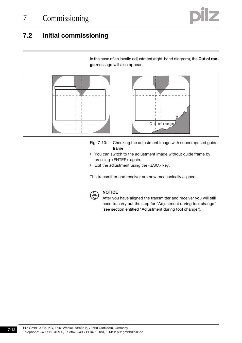 7commissioning, 2 initial commissioning | Pilz PSENvip RL D P User Manual | Page 96 / 157