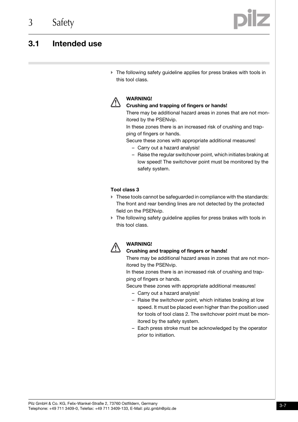 3safety, 1 intended use | Pilz PSENvip RL D P User Manual | Page 23 / 148