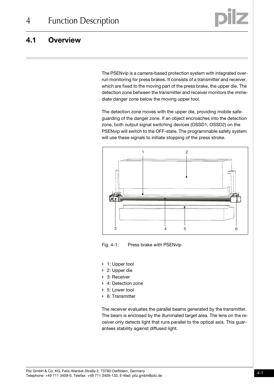 Function description, Overview, 4function description | 1 overview | Pilz PSENvip RL D P User Manual | Page 28 / 148