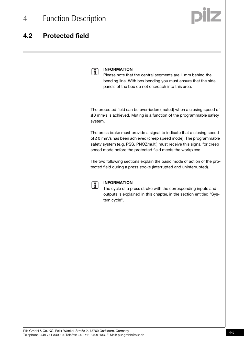 4function description, 2 protected field | Pilz PSENvip RL D P User Manual | Page 32 / 148