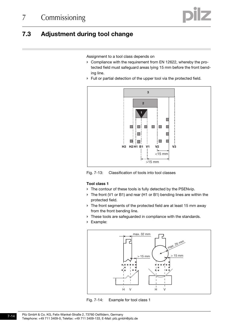 7commissioning, 3 adjustment during tool change | Pilz PSENvip RL D P User Manual | Page 95 / 148