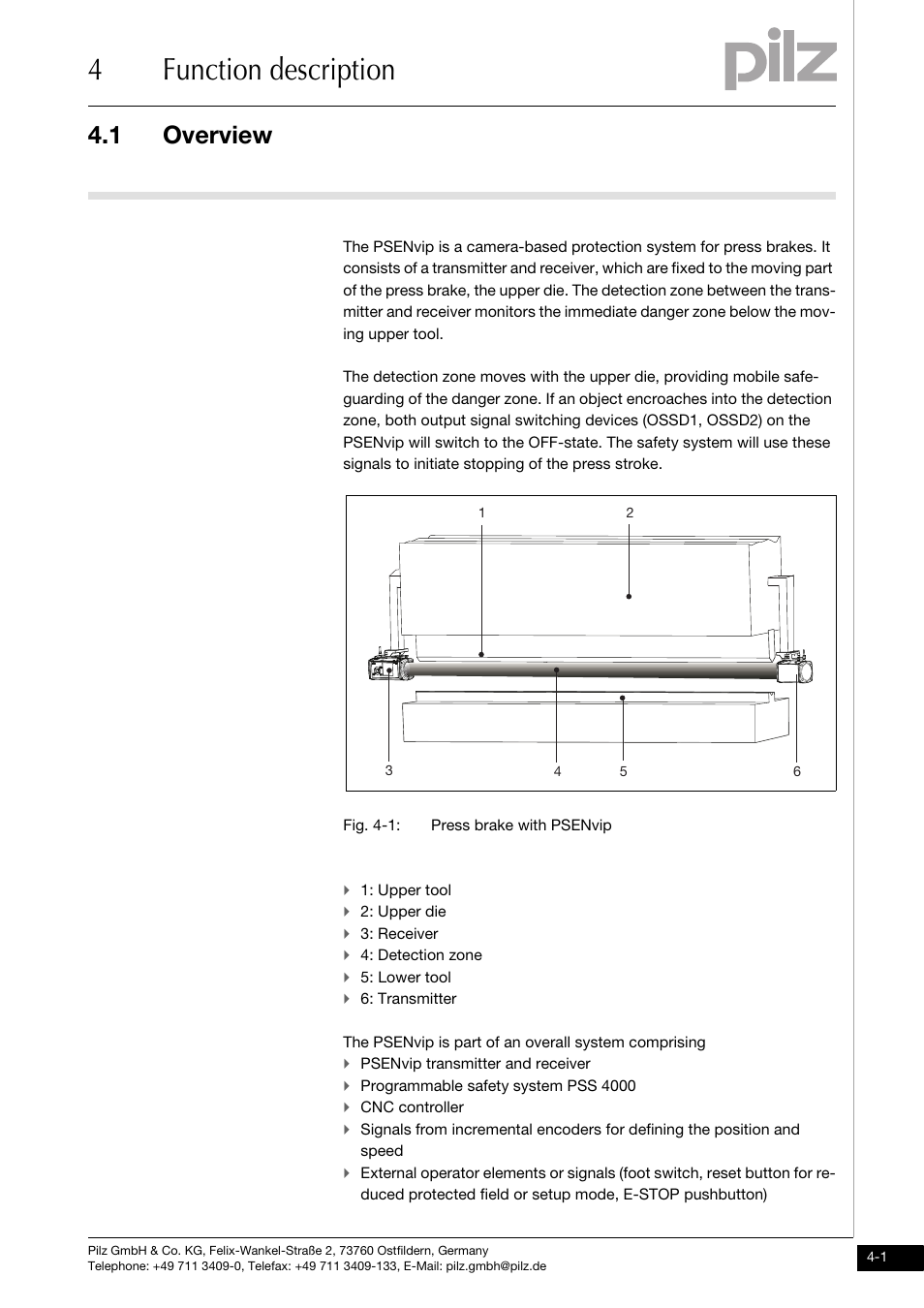 Function description, Overview, 4function description | 1 overview | Pilz PSENvip RL D P User Manual | Page 29 / 139