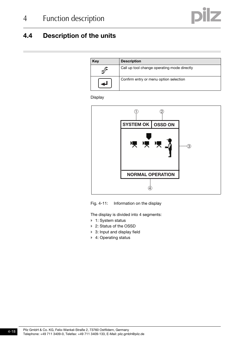 4function description, 4 description of the units, Аг в б | Pilz PSENvip RL D P User Manual | Page 46 / 139