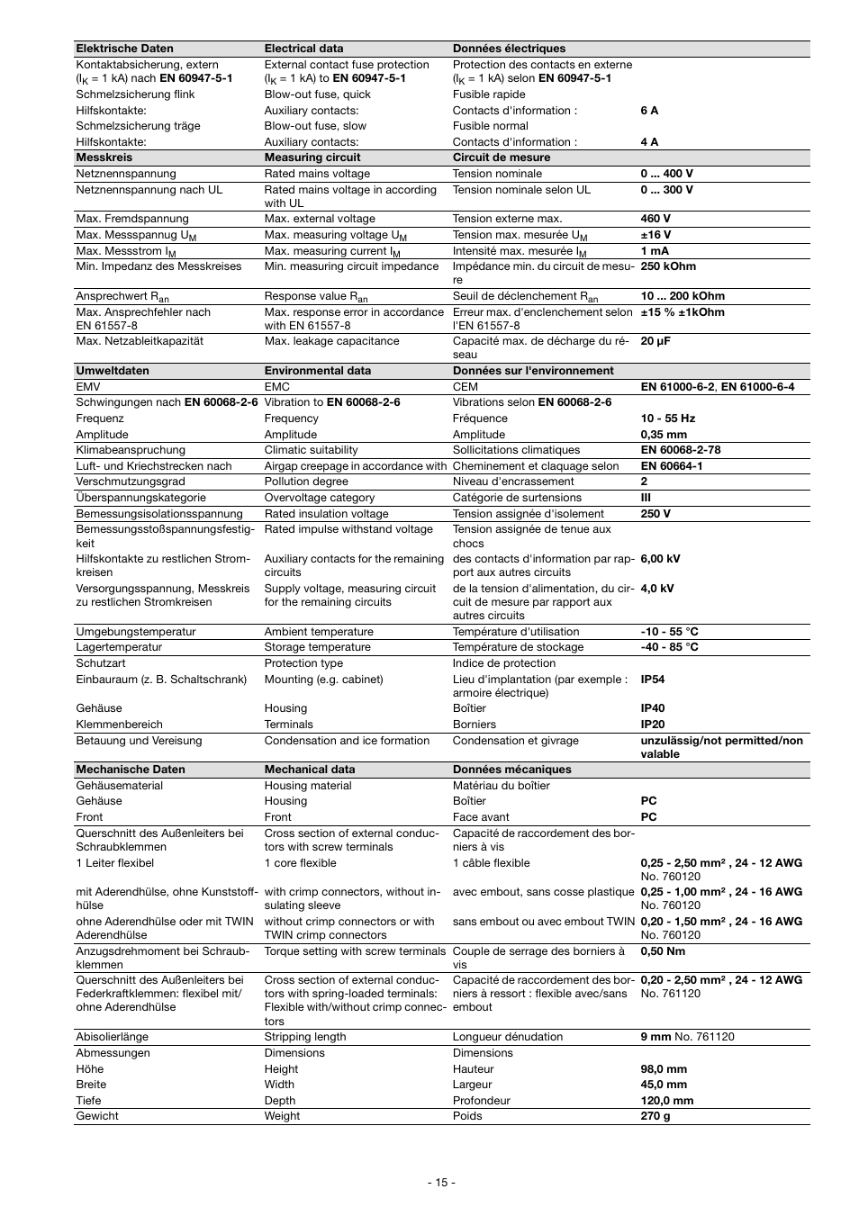 Pilz PMD s20 C 24-240VAC/DC 10-200k / 2U User Manual | Page 15 / 16