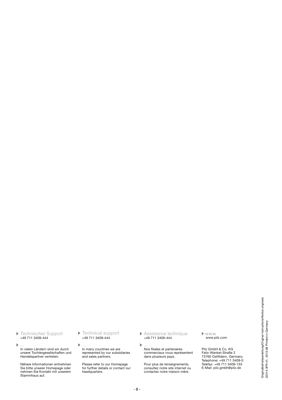 Pilz S1MN 240VAC 2c/o User Manual | Page 8 / 8