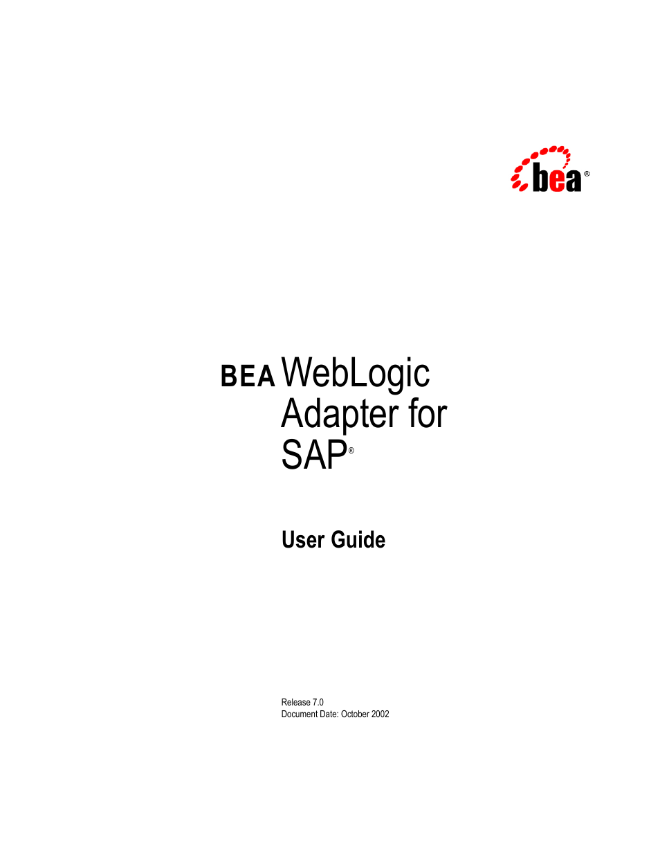 BEA WebLogic Adapter for SAP User Manual | 94 pages