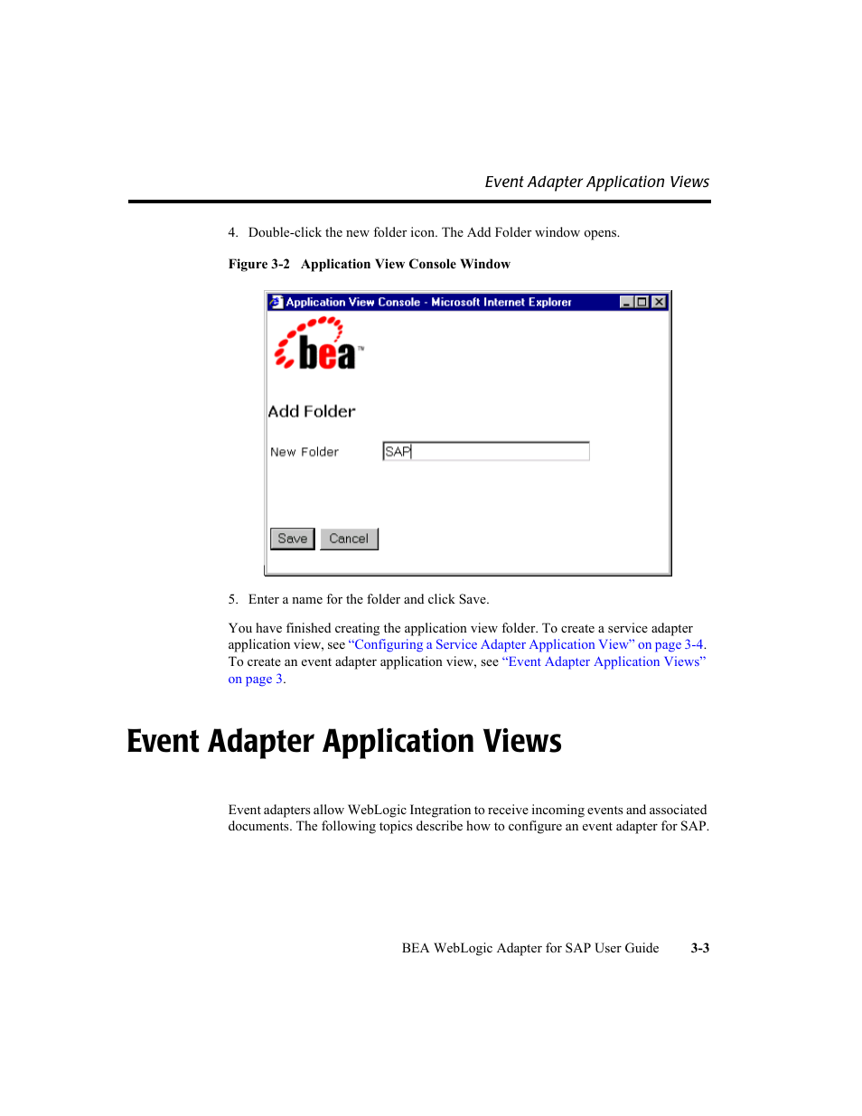 Event adapter application views, Event adapter application views -3 | BEA WebLogic Adapter for SAP User Manual | Page 31 / 94