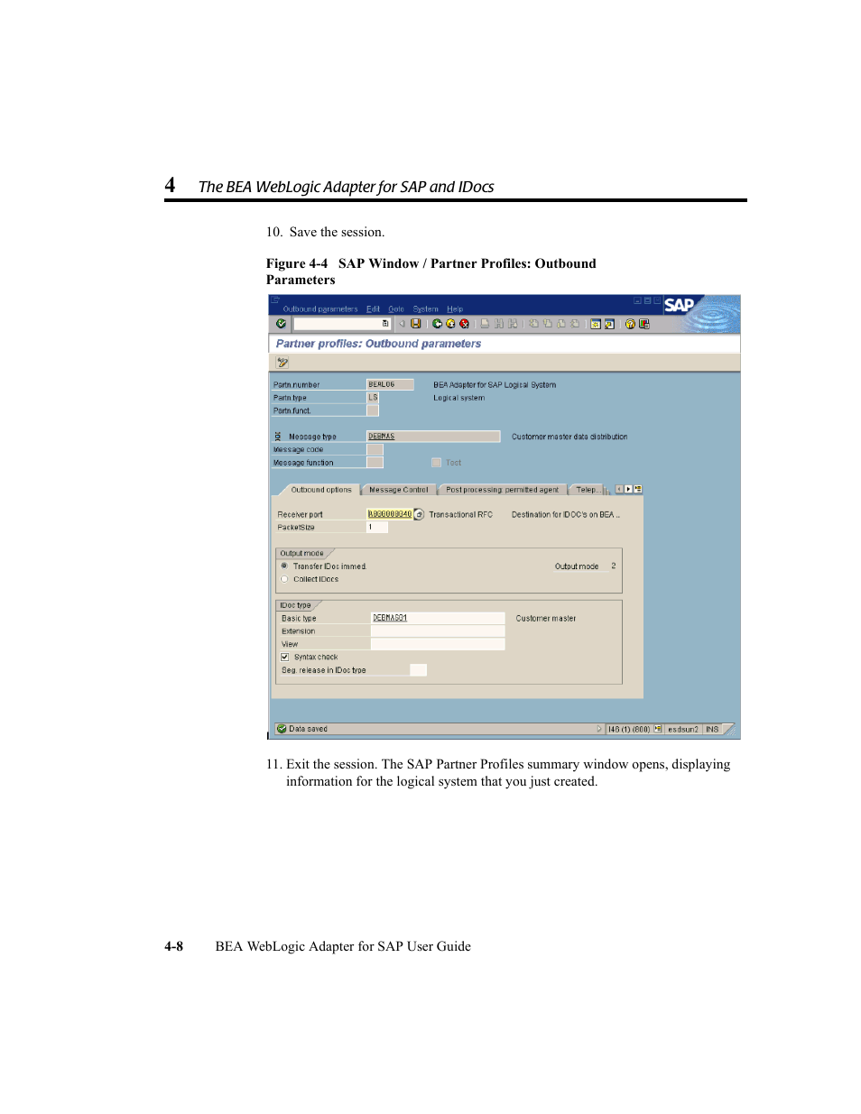 BEA WebLogic Adapter for SAP User Manual | Page 76 / 94