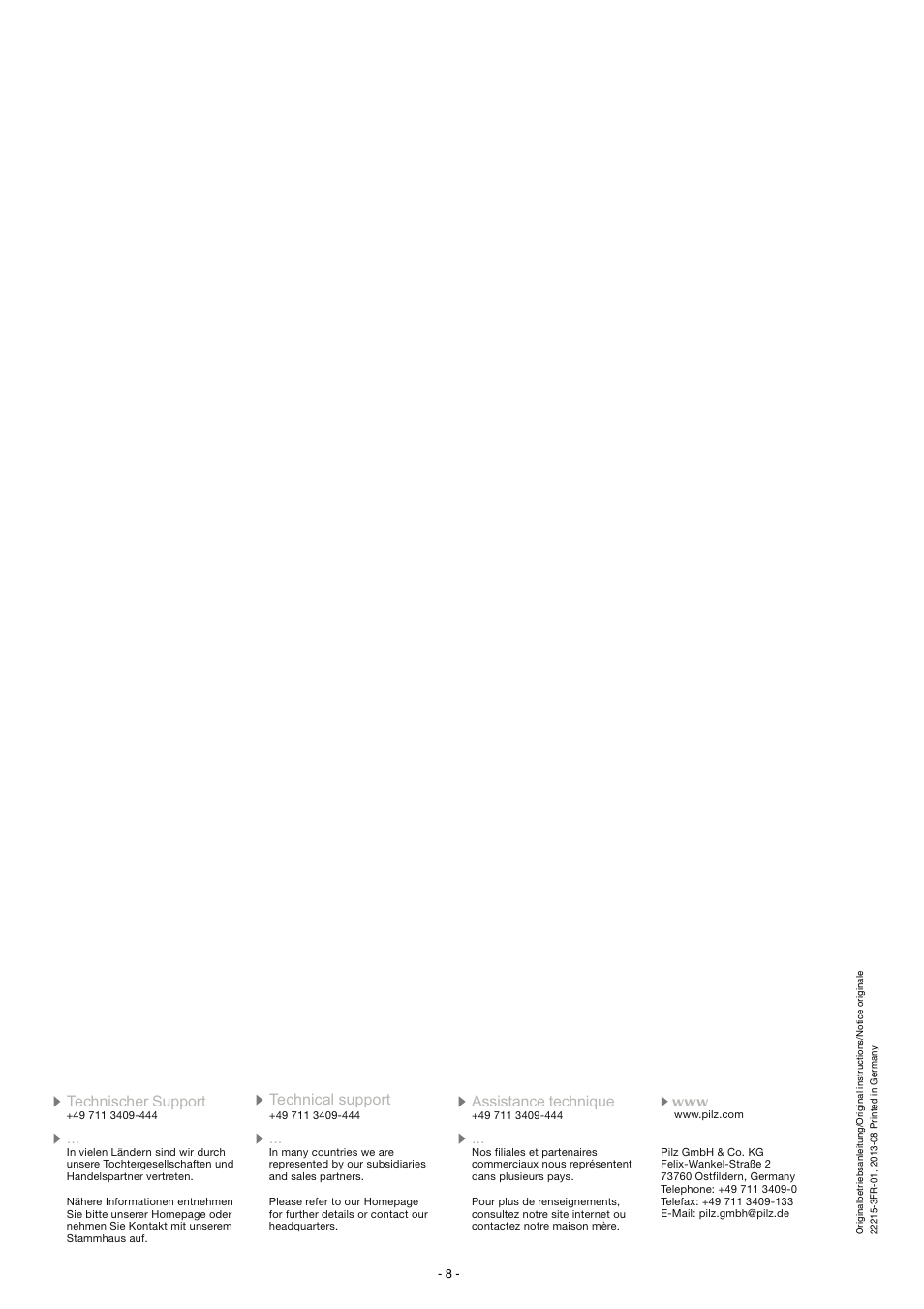 Pilz S1MS 24VAC/DC 2c/o User Manual | Page 8 / 8