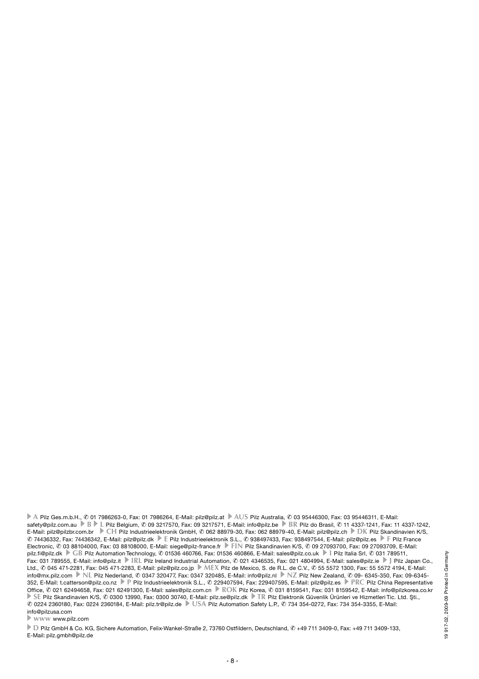 Pilz S1EN 200KOhm 24-240VAC/DC User Manual | Page 8 / 16