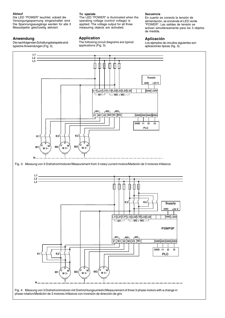 Anwendung, Application, Aplicación | Pilz P3WP3P C/5A/400VAC User Manual | Page 4 / 6