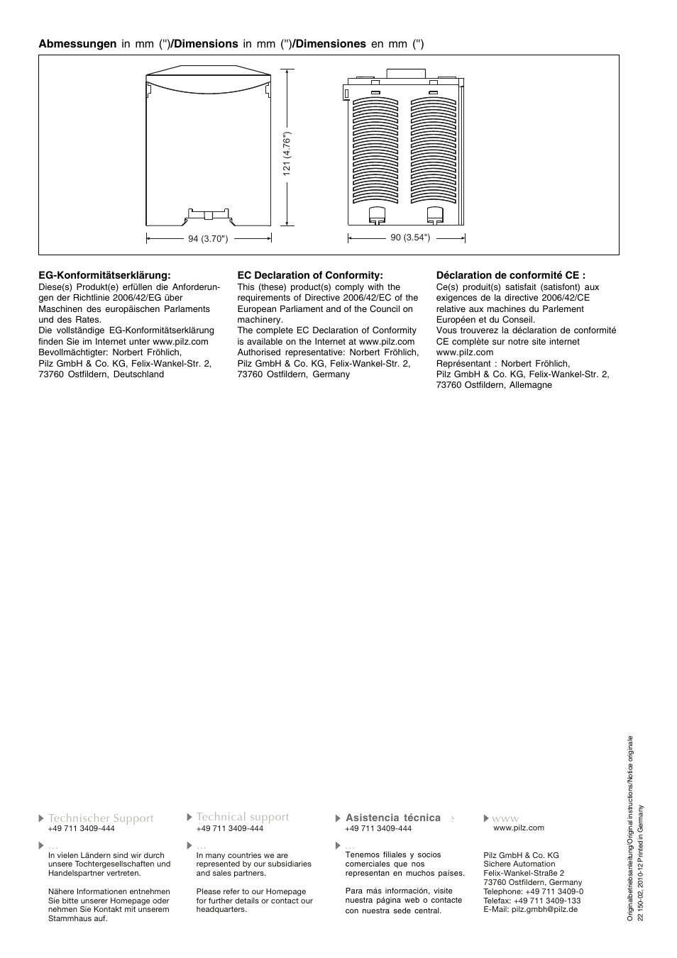 Pilz P3WP3P C/5A/400VAC User Manual | Page 6 / 6