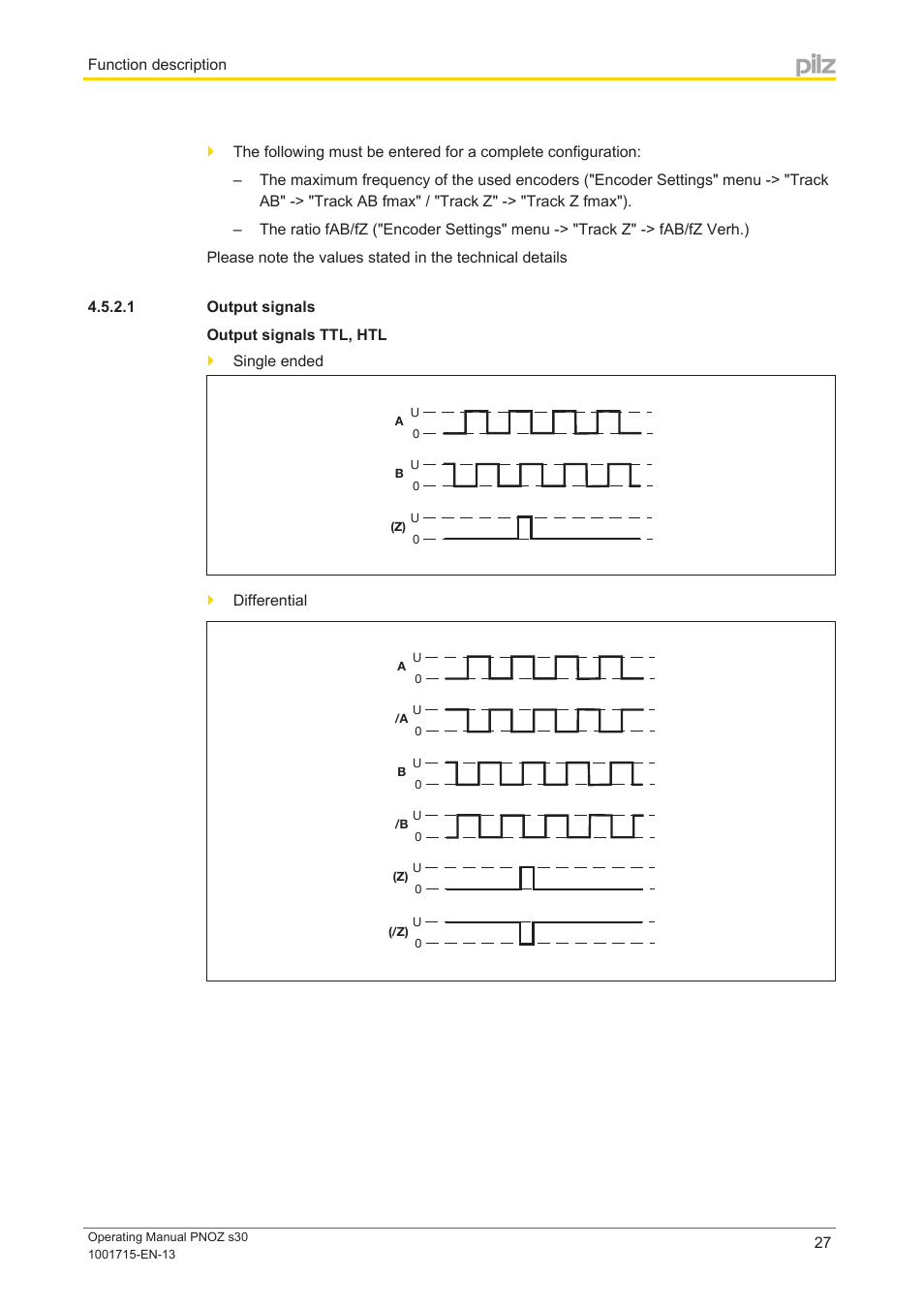 1 output signals | Pilz PNOZ s30 24-240VACDC 2 n/o 2 n/c User Manual | Page 27 / 89