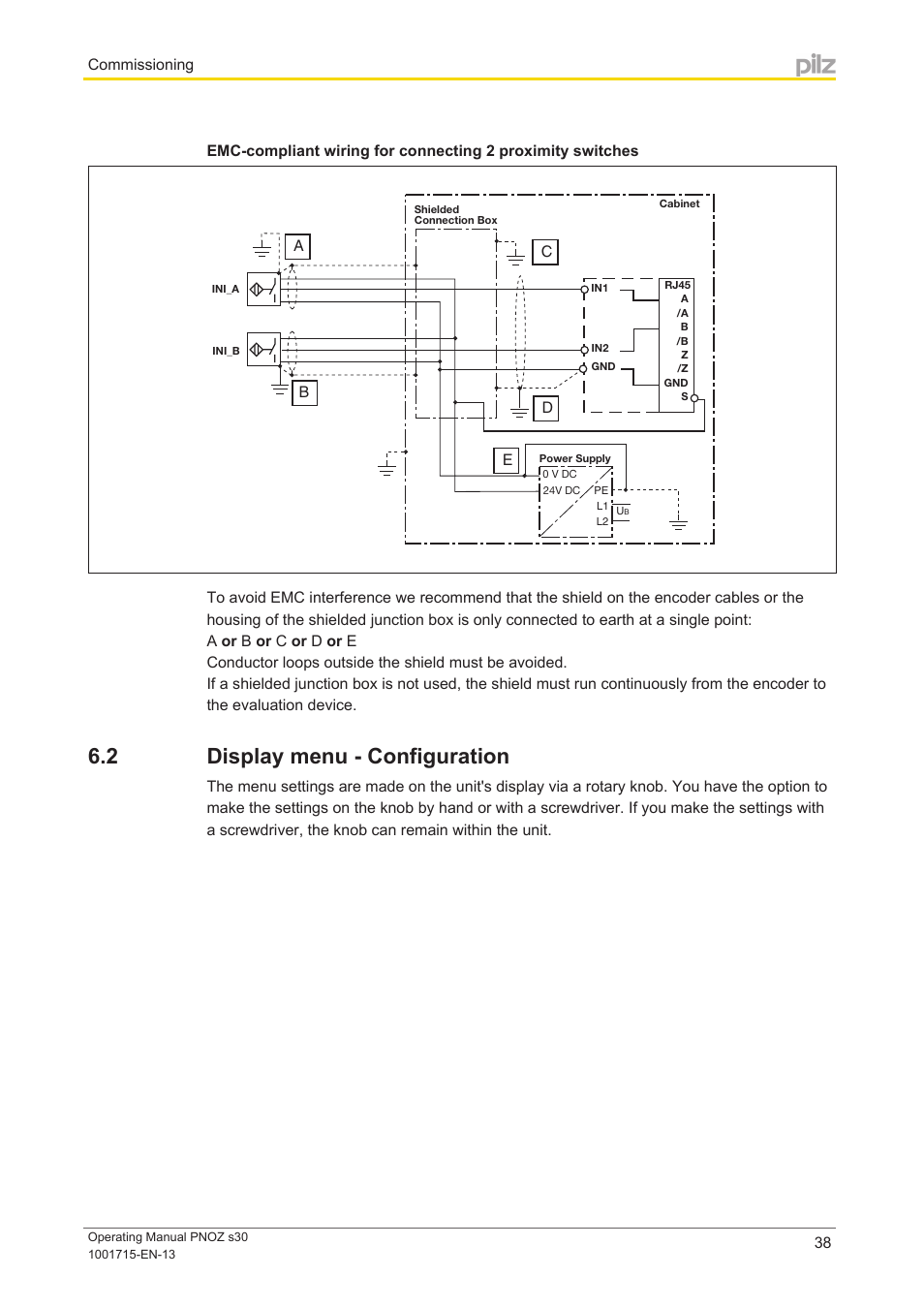 2 display menu - configuration, Display menu - configuration | Pilz PNOZ s30 24-240VACDC 2 n/o 2 n/c User Manual | Page 38 / 89