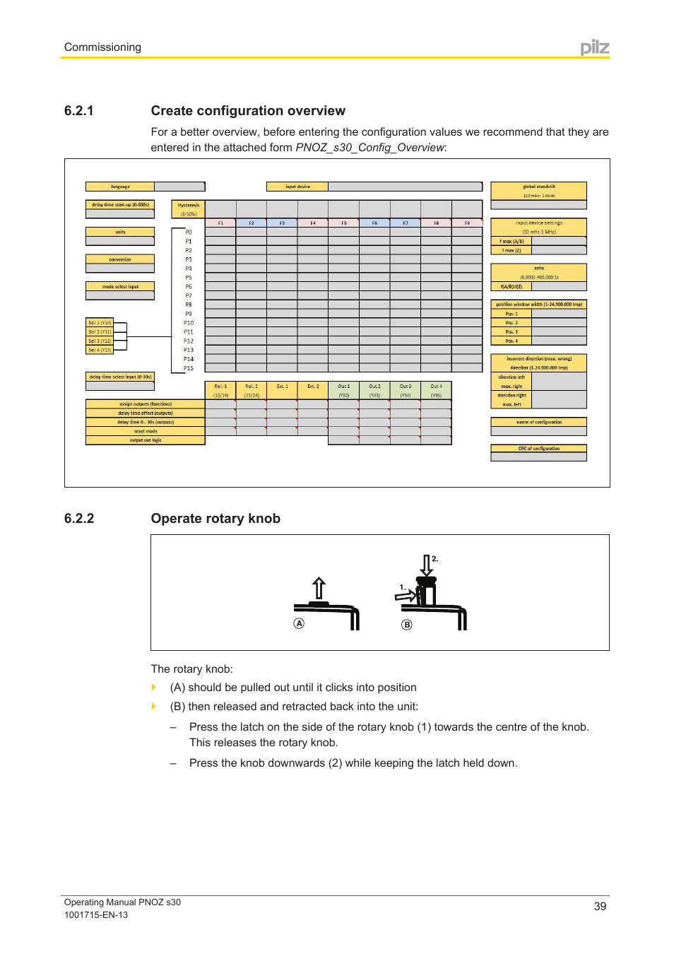 1 create configuration overview, 2 operate rotary knob, Create configuration overview | Operate rotary knob | Pilz PNOZ s30 24-240VACDC 2 n/o 2 n/c User Manual | Page 39 / 89