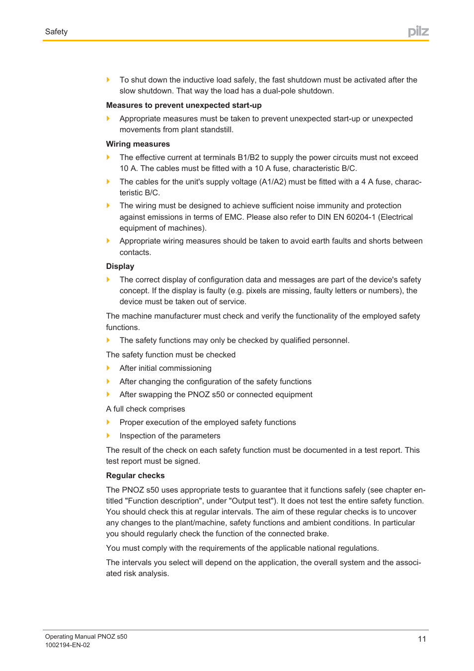 Pilz PNOZ s50 C User Manual | Page 11 / 69