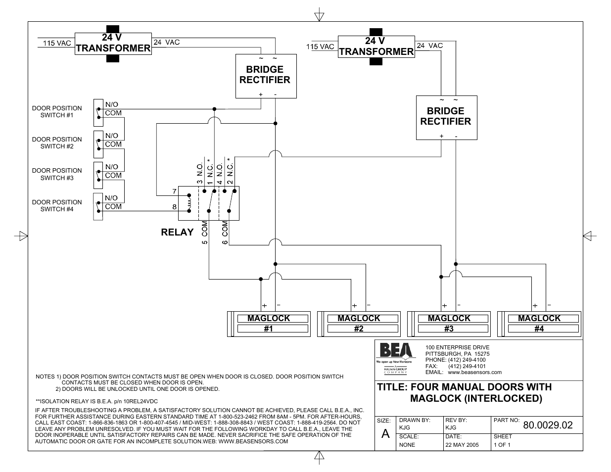 Relay 24 v transformer bridge rectifier, Bridge rectifier, 24 v transformer | BEA 80.0021.02 User Manual | Page 4 / 5