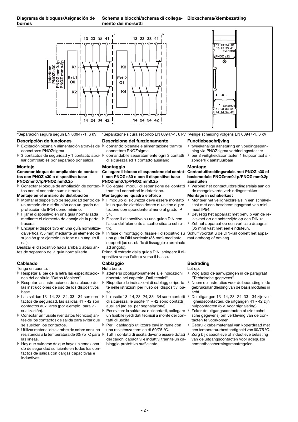Pilz PNOZ s22 C 24VDC 2 x 3 n/o 1 n/c User Manual | Page 8 / 12