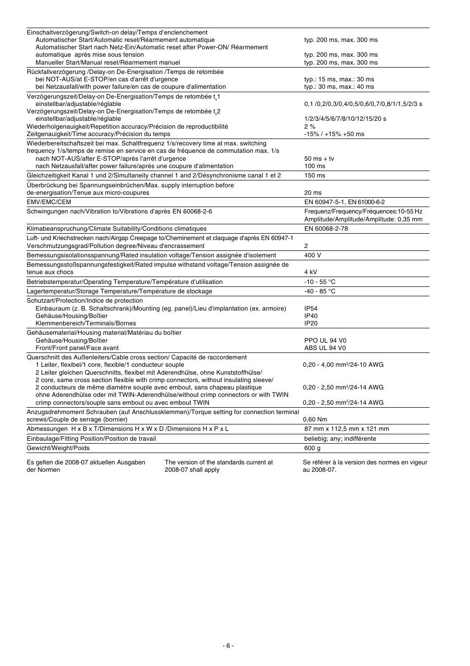 Pilz PNOZ 2VJ 24VDC 3n/o 1n/c 2n/o t User Manual | Page 6 / 8