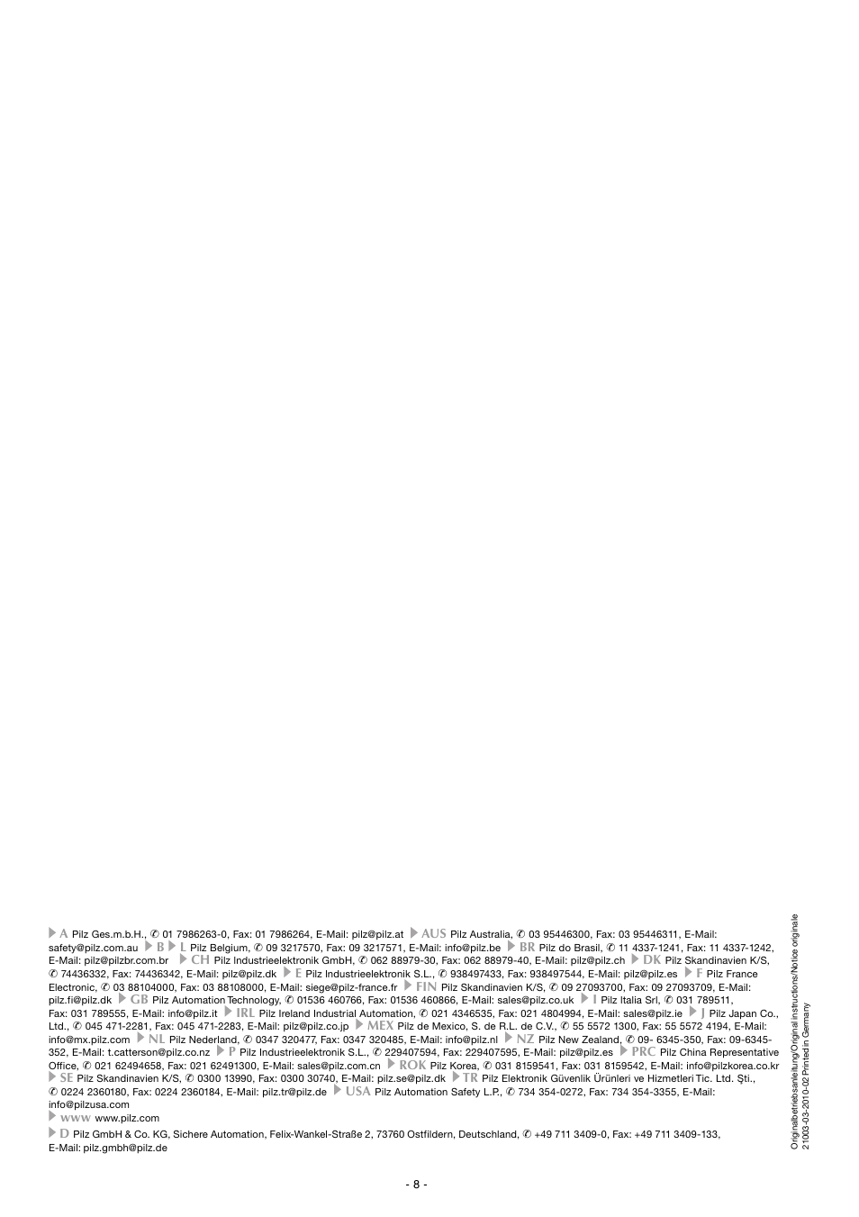 Pilz PNOZ X7.1 24VAC/DC 1n/o 1n/c User Manual | Page 8 / 8