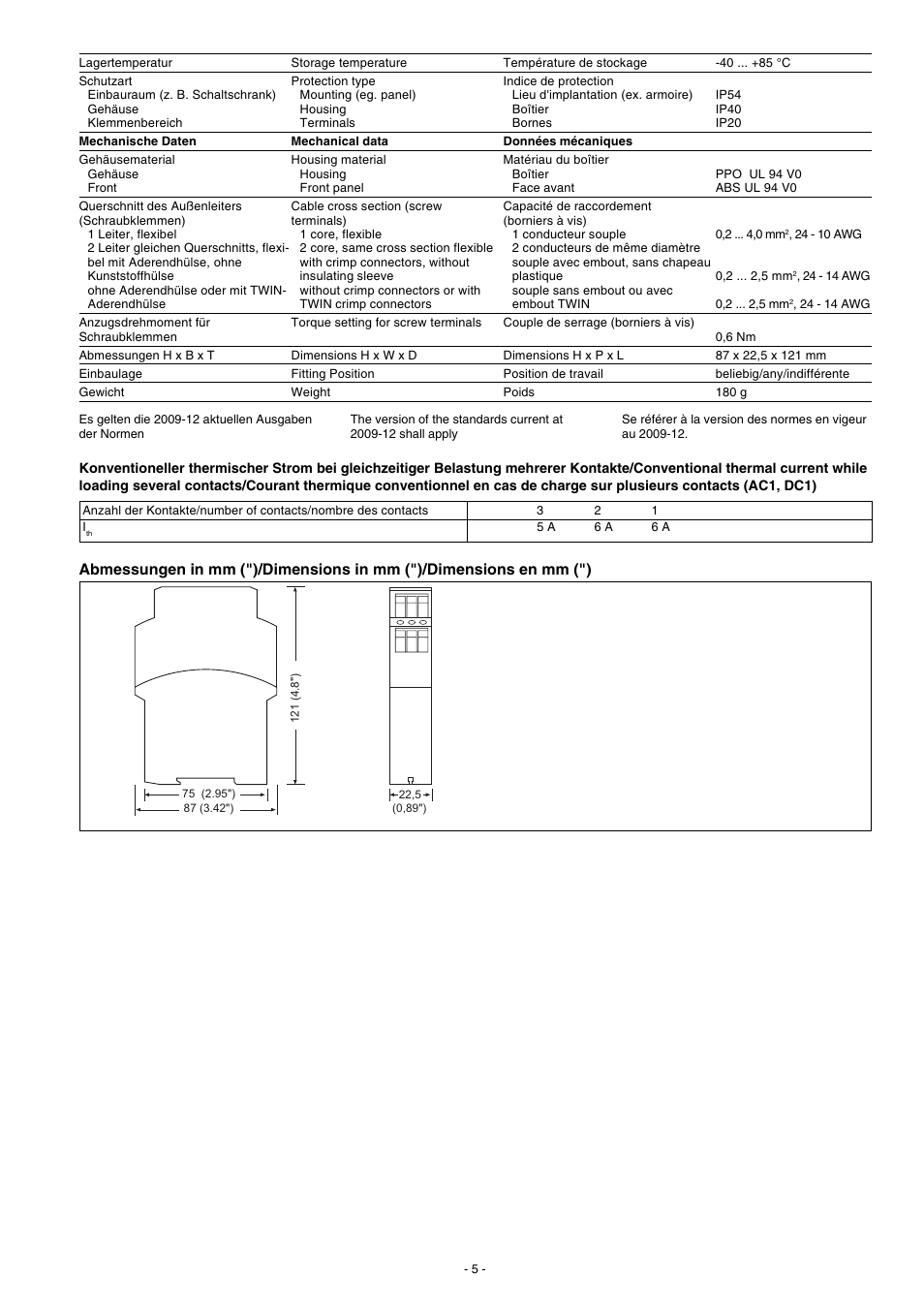 Pilz PNOZ X1 24VAC/DC 3n/o 1n/c User Manual | Page 5 / 12