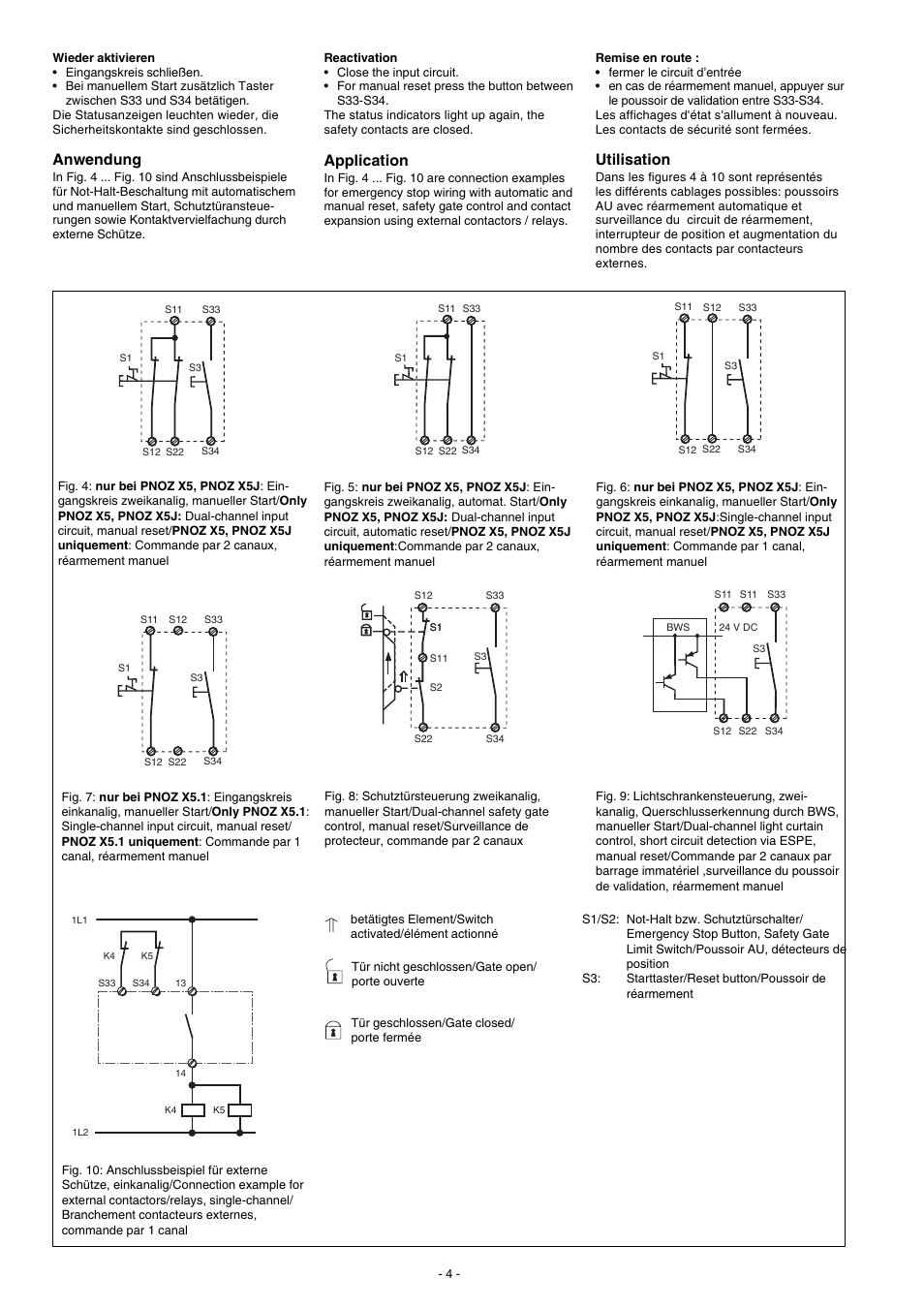 Anwendung, Application, Utilisation | Pilz PNOZ X5 12VDC 2n/o User Manual | Page 4 / 16