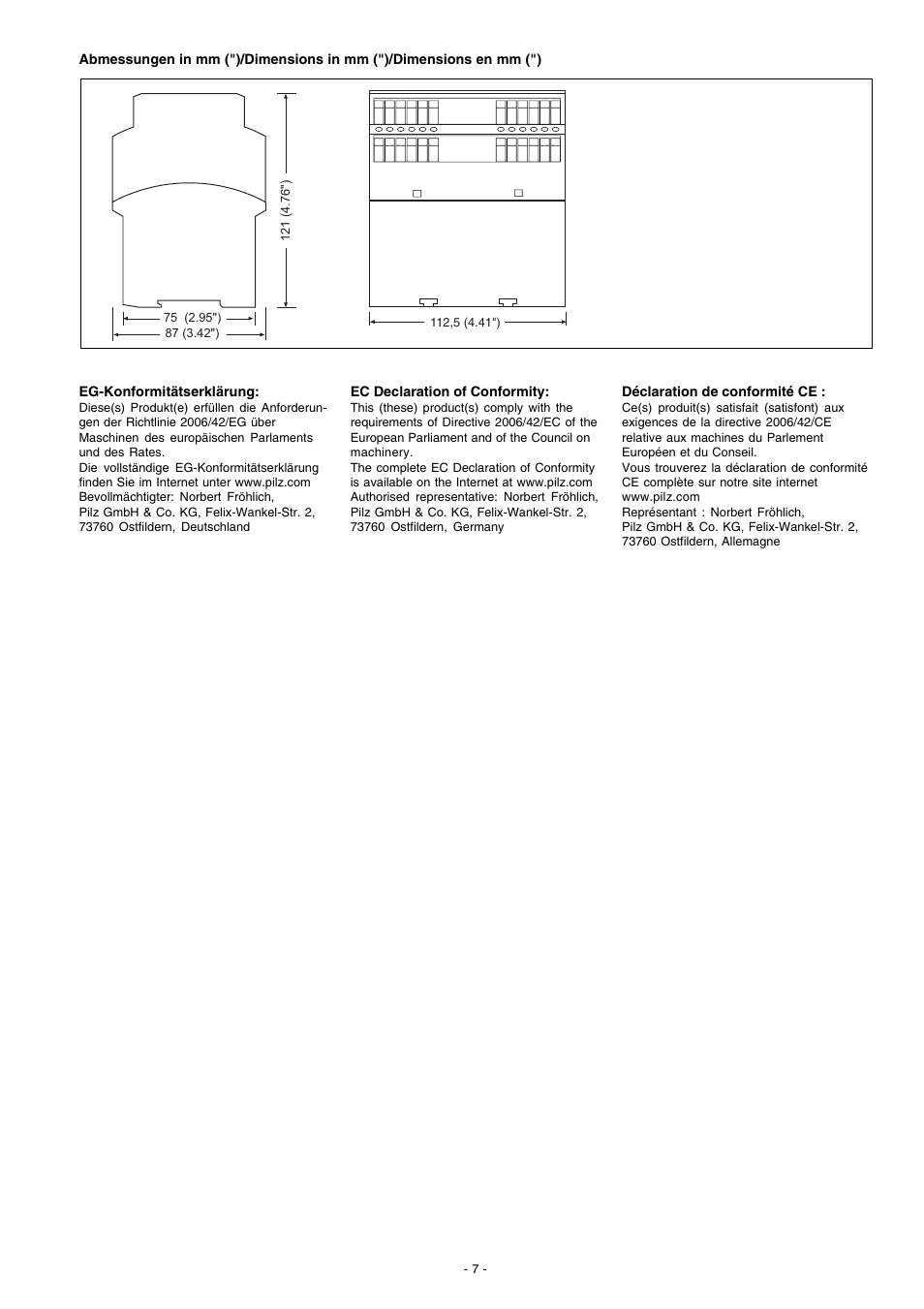Pilz PNOZ XHCV 0,7/24VDC 2n/o fix User Manual | Page 7 / 8