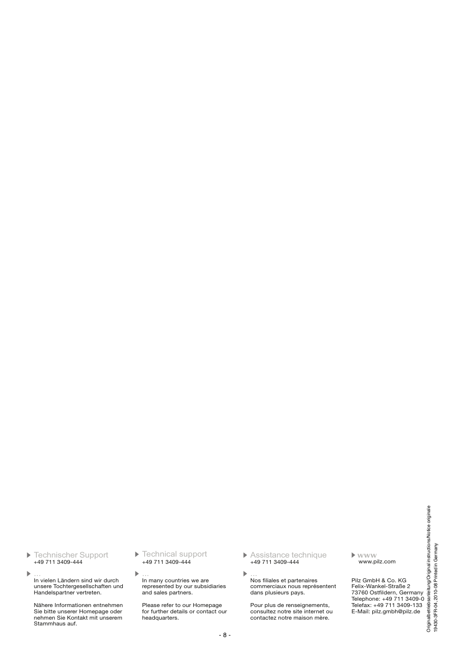 Pilz PNOZ XHCV 0,7/24VDC 2n/o fix User Manual | Page 8 / 8