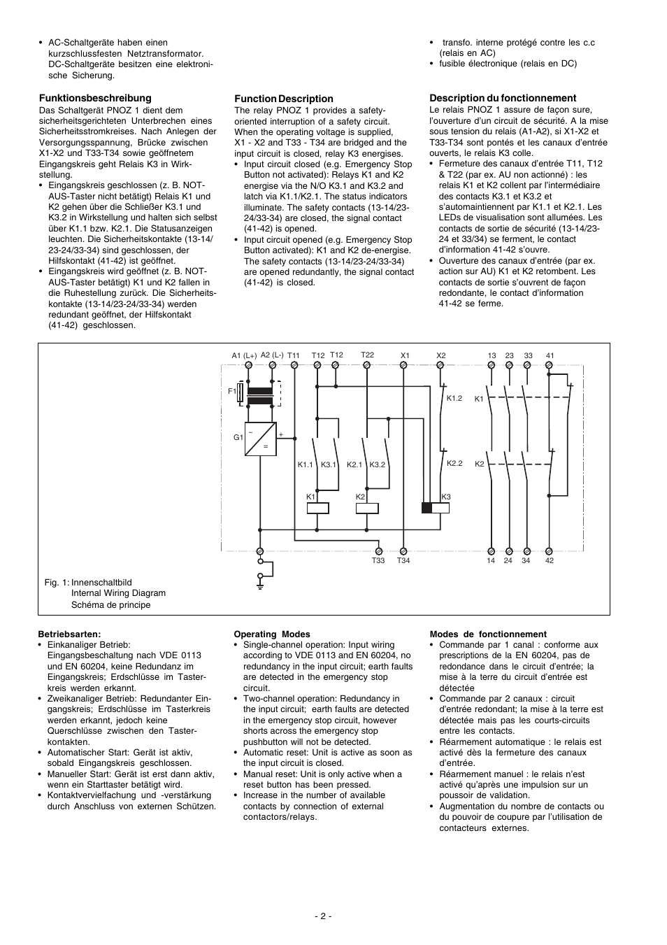 Pilz PNOZ 1 24VDC 3n/o 1n/c User Manual | Page 2 / 12