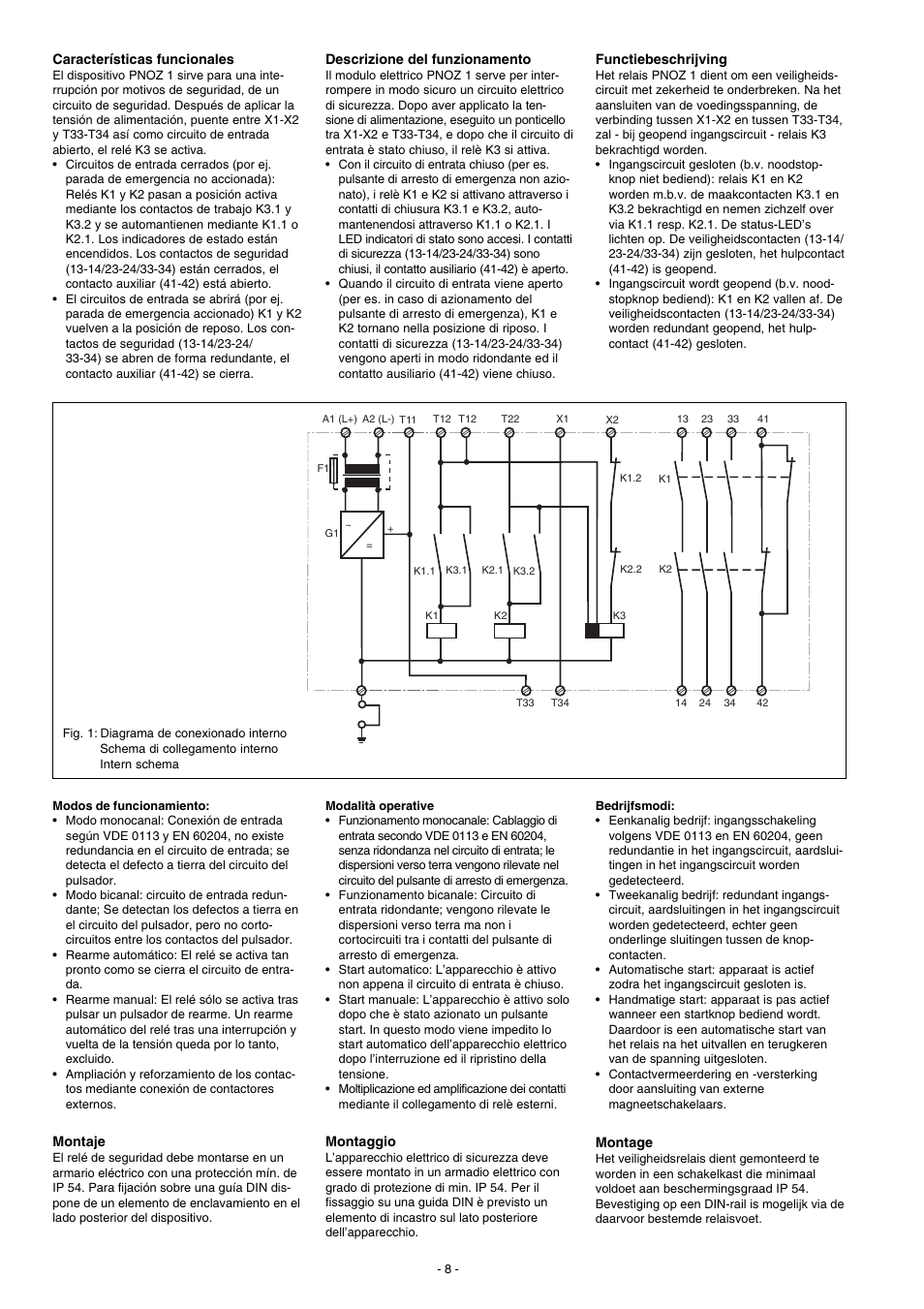 Pilz PNOZ 1 24VDC 3n/o 1n/c User Manual | Page 8 / 12