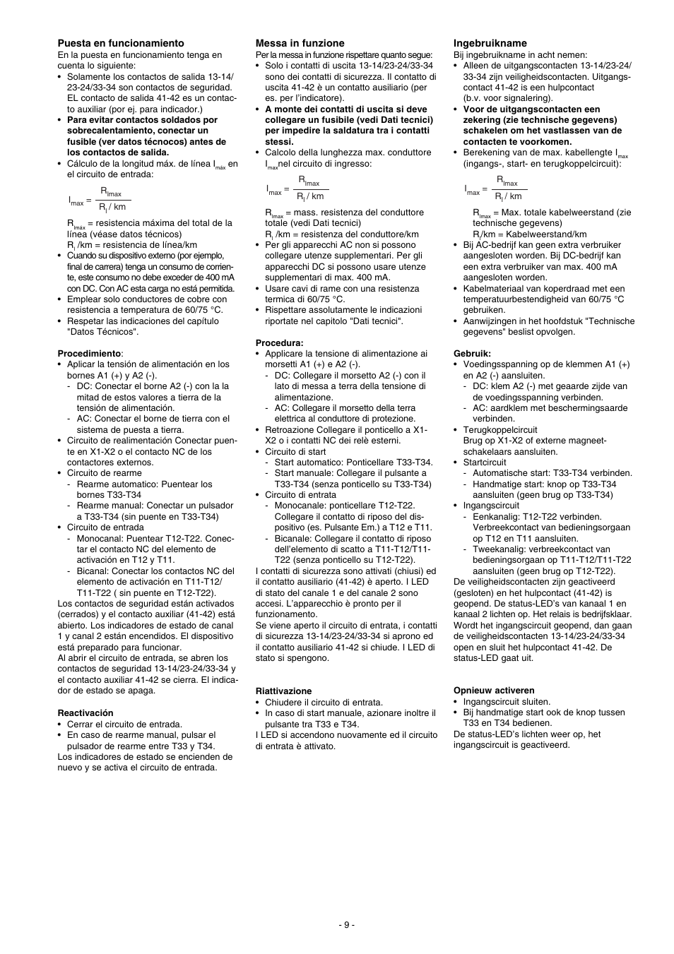 Pilz PNOZ 1 24VDC 3n/o 1n/c User Manual | Page 9 / 12