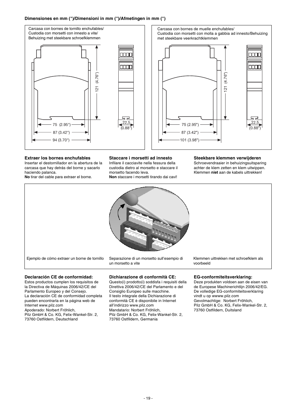 Pilz PNOZ X2.9P C 24VDC 3n/o 1n/c User Manual | Page 19 / 20