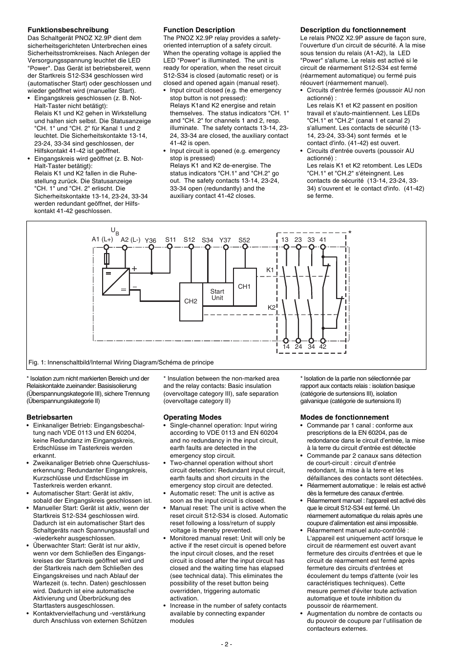 Pilz PNOZ X2.9P C 24VDC 3n/o 1n/c User Manual | Page 2 / 20