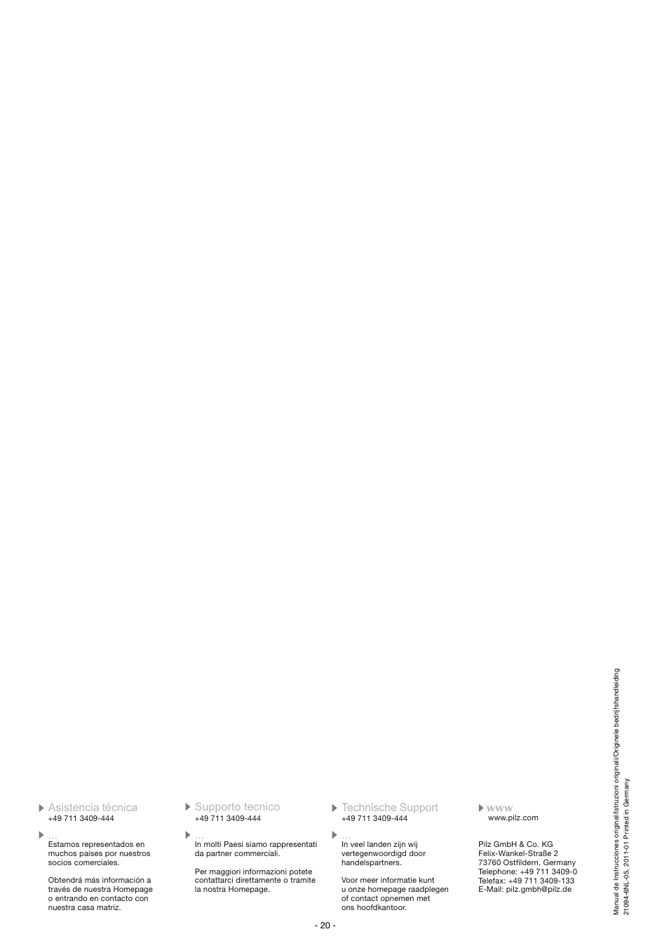 Pilz PNOZ X2.9P C 24VDC 3n/o 1n/c User Manual | Page 20 / 20