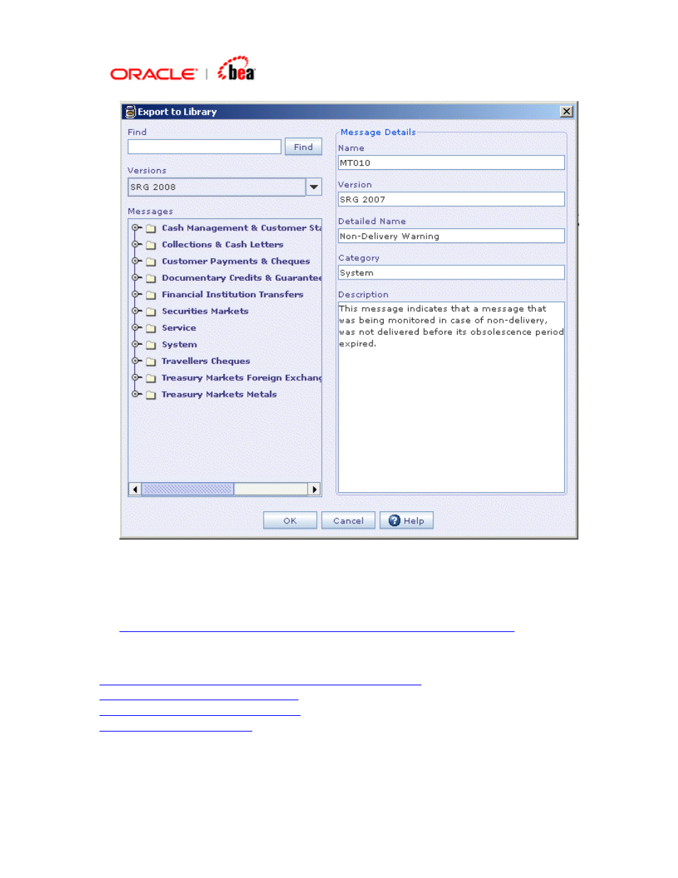 Exporting a swift message format | BEA SWIFT Adapter User Manual | Page 107 / 113