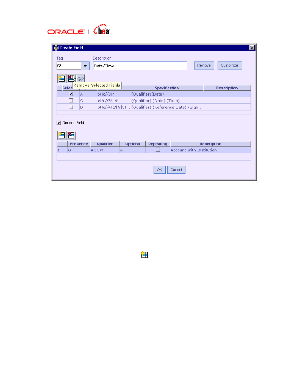 Add the qualifiers and map them to the options, Adding, Qualifiers and associating them with | Options | BEA SWIFT Adapter User Manual | Page 37 / 113